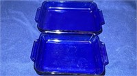 Set of 2 Vintage Anchor Blue baking dishes