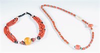 2 Moroccan style beaded necklaces.