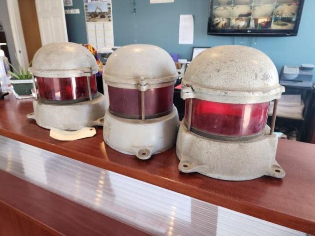 Qty Of (3) Antique Marine Strobe Lights