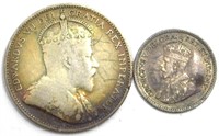 1910 1912 5c 25c 2 Pc Lot