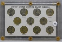 (11) US War Time Silver Nickels in Capital