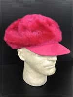 Hot pink angora fur hat - NWT