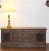 GENERAL ELECTRIC CONSOLE STEREO AND TABLE LAMP