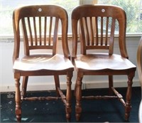 2 WOODEN SIDE CHAIRS