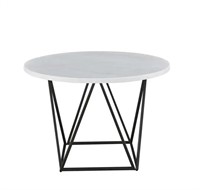 Ramona White Marble Top Round Dining Table BY