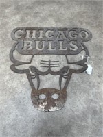 Chicago Bulls metal logo art, has some rust on it