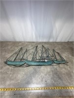 Metal wall hanging sail boat art