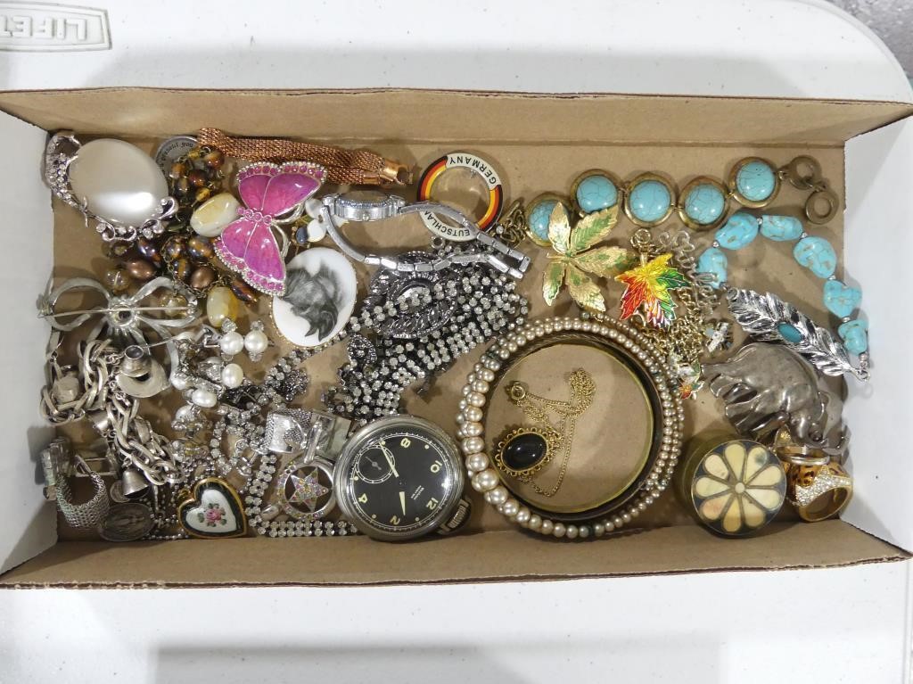 MEXICAN SILVER, TURQUOISE & OTHER COSTUME JEWELRY