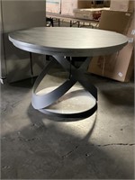 ROUND DINING ROOM TABLE , WOOD TOP WITH GEOMETRIC