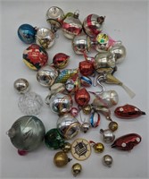 (E) Vintage blown glass ornaments 1-4in h