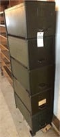 Stacking five unit file cabinet