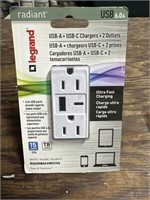 New Legrand USB A, USB C, plus 2 Outlets..