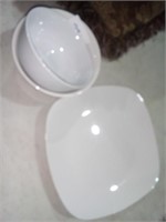 White dish set- one plate two bowls