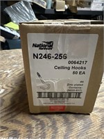 New Box of 50 Zinc Plated Ceiling Hooks