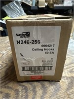 New Box of 50 Zinc Plated Ceiling Hooks