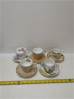 5 royal albert teacups & saucers