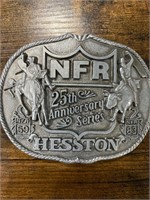 ‘1959-83 25th NFR Anniversary Hesston  Belt Buckle