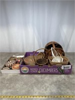 Large lot of various baskets