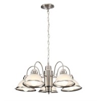 Halophane 5-Light Frosted Glass Shade Chandelier