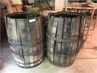 (2) Vintage Wooden Stave Barrels