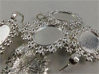silver oval pendants