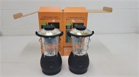 2 LED crank powered portable lanterns