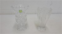 2 crystal vases