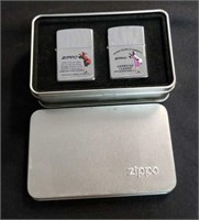 New Pair of Zippo Lighters in Tin