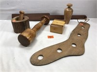 Various Antique Wooden Household Items