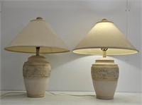 PAIR OF CERAMIC TABLE LAMPS - 25.5" TALL