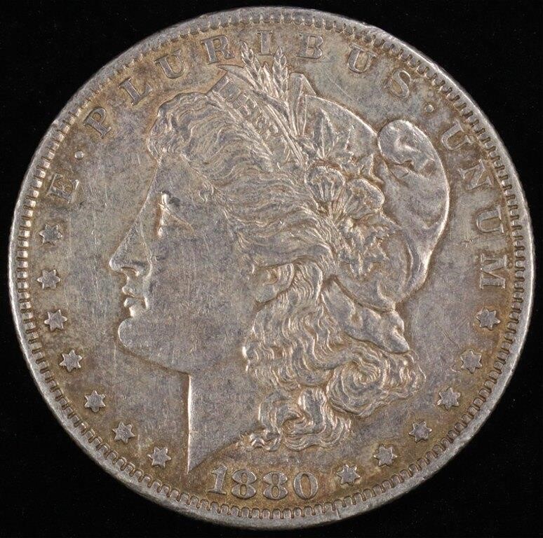 1880-O MORGAN DOLLAR AU