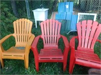 (3) Poly Adirondack Stackable Chairs