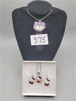Hello Kitty Necklace and Earring Set. Includes 1