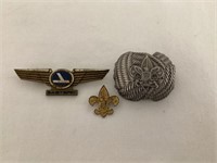 Eastern Airlines Pin, Boy Scouts Pin and Kerchief