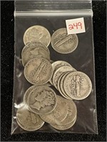 LOT OF 20 SILVER DIMES