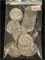 LOT OF 20 SILVER DIMES