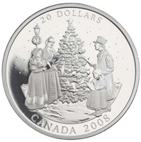 99.99 Silver 2008 RCM Holiday Carols $20 Coin