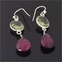 4.5 Grams Ruby and Green Amethyst Gemstone Dangler