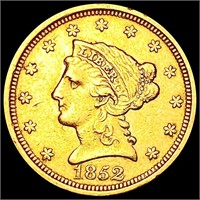 1852 $2.5 Gold Quarter Eagle CLOSELY UNCIRCULATED