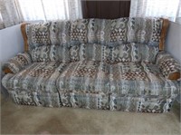 Fabric Couch 88Wx38Hx39"D, Fabric Recliner