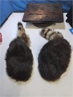 Pair of faux raccoons Style hats