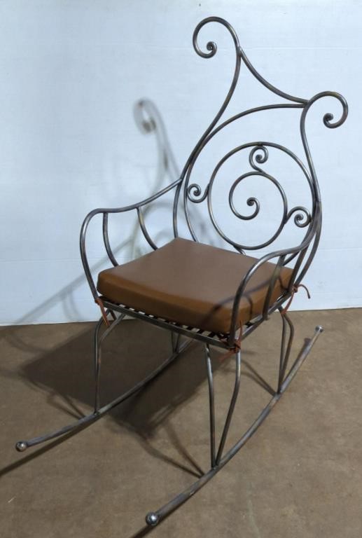 (F) Wrought Iron Rocking Chair