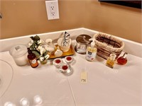 Perfumes & Items on Countertop in Master Bath