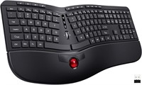 2in1 Wireless Computer Keyboard W/Trackball Mouse