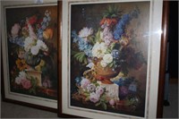 Pr Matted and Framed Floral Prints