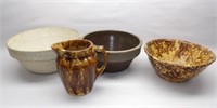 Old Stoneware Bowls & Pitcher