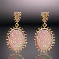 Rose Gold over Sterling Silver Opal Earrings
