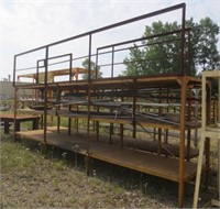 Storage rack w/upper railing, 20' x 40" x 78"