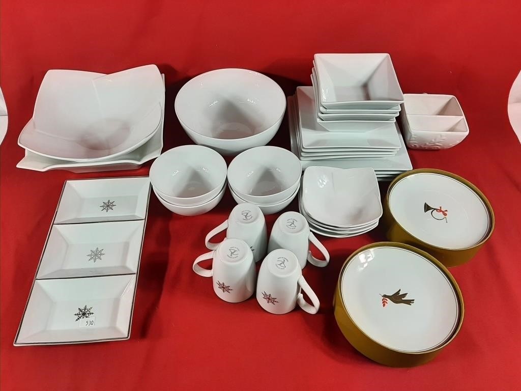 White dishware set, seats 4