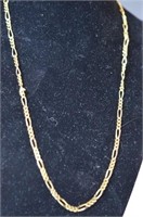 10K Gold Plated 20" Figaro Chain